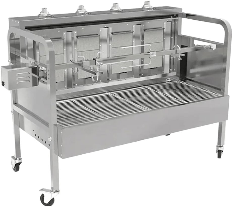 UG GRILL Gril na dřevo s Rotisserií a Infra topením na plyn