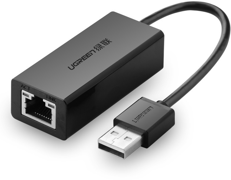 UGREEN USB 2.0 10/100Mbps Ethernet Adapter v černé barvě