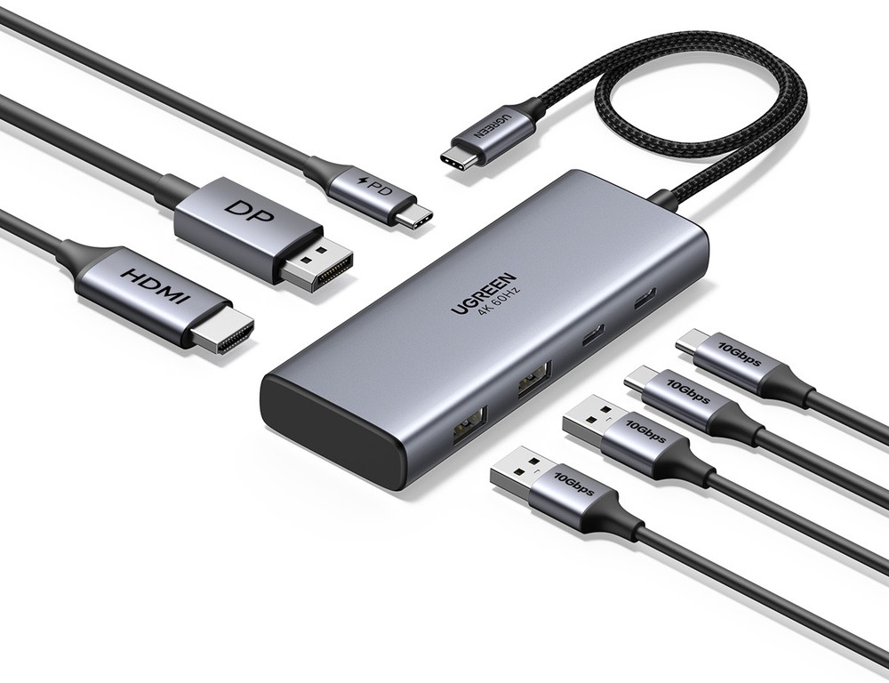UGREEN 7-in-1 USB-C to 1×HDMI/1×DP/2×USB-C/2×USB-A /PD100W