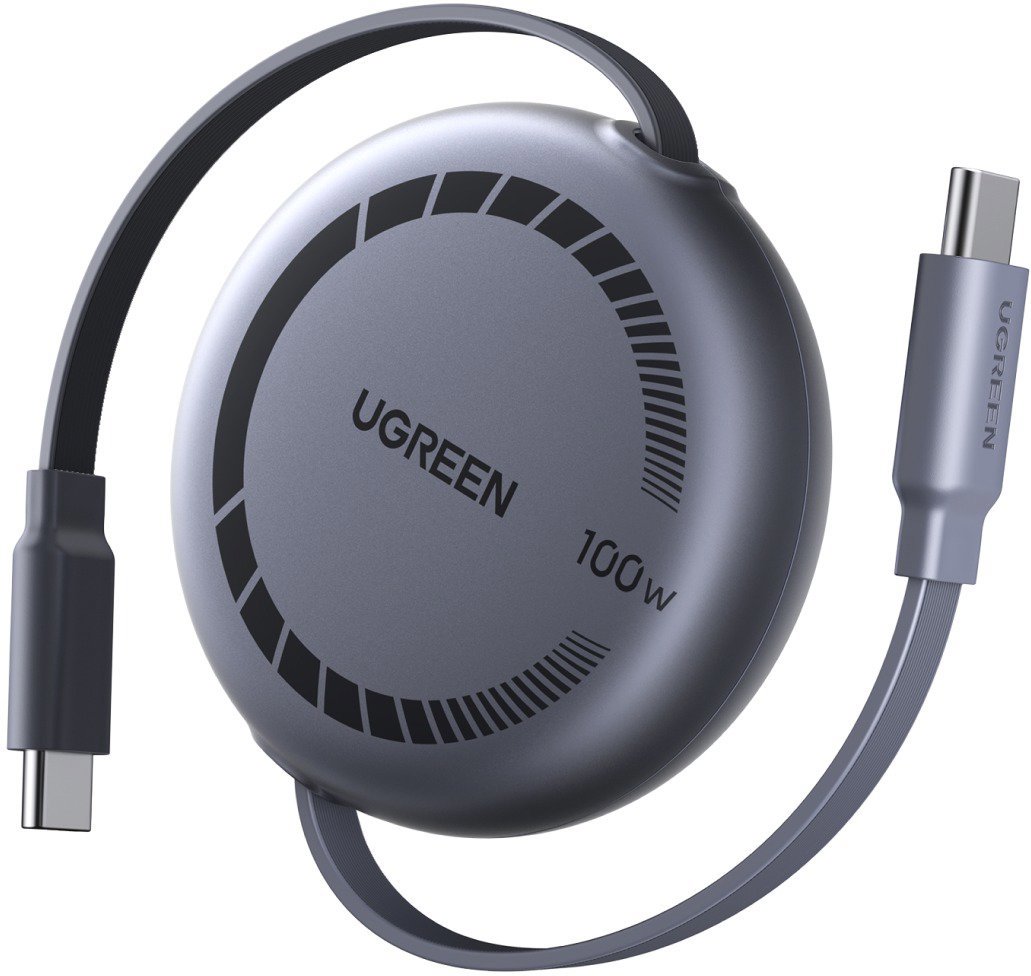 Zatahovací USB-C kabel UGREEN 100W, délka 1m.