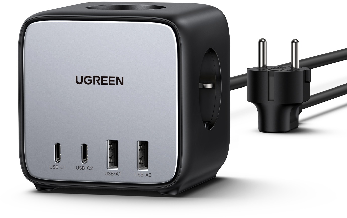 Ugreen DigiNest Cube Power Strip (3 AC outlets + 65W 2A2C) EU Black