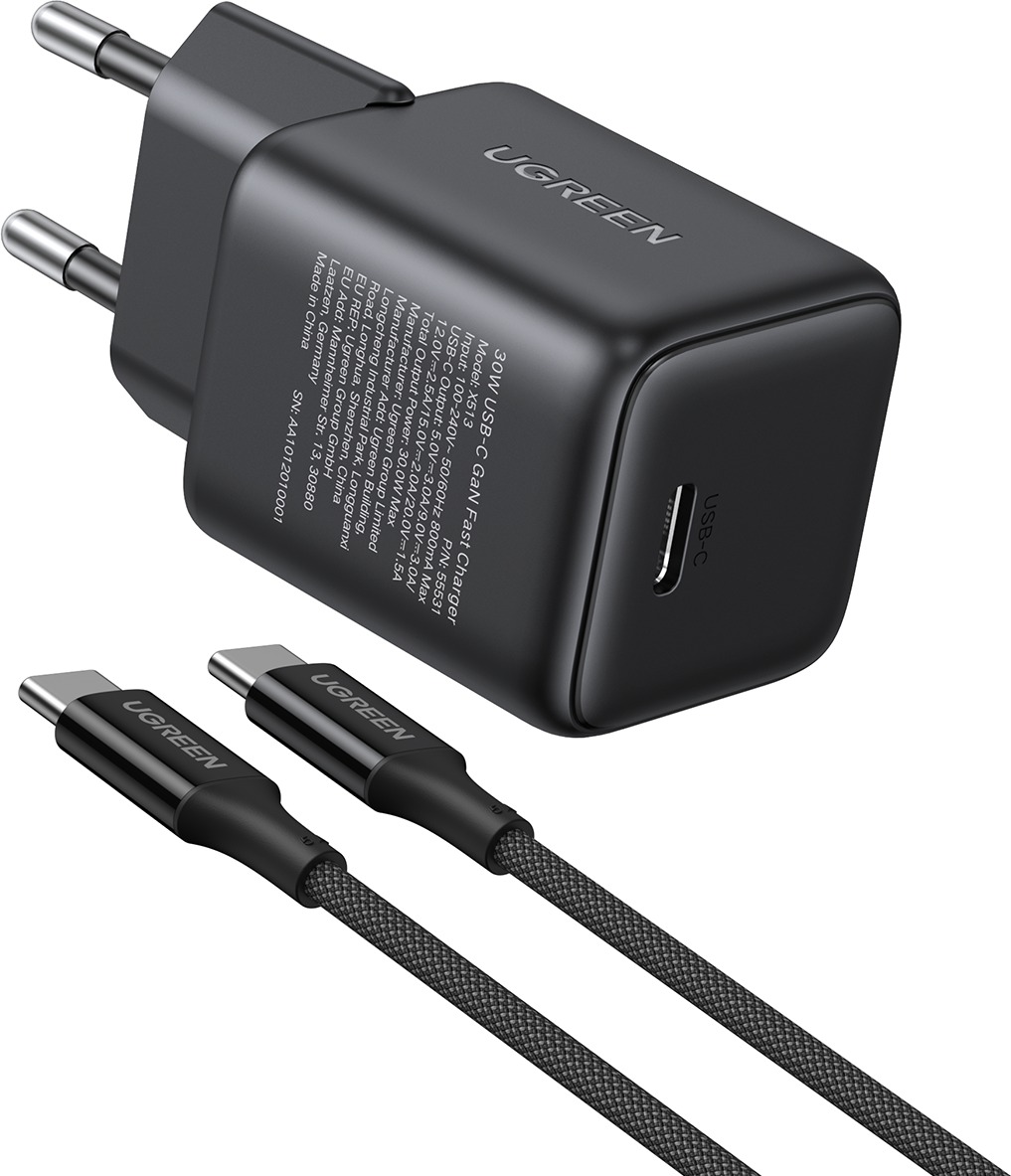 UGREEN Mini 30W PD GaN Tech  Charger +1M USB-C Cable