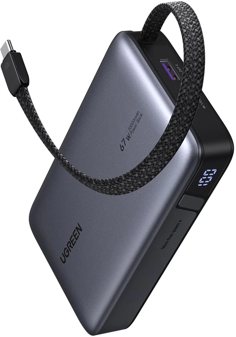 UGREEN 67W Power Bank with Built-in Cable