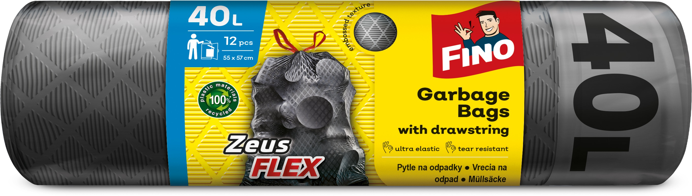 FINO LD Zeus FLEX zatahovací pytle 32 µm, 40 l, 12 ks