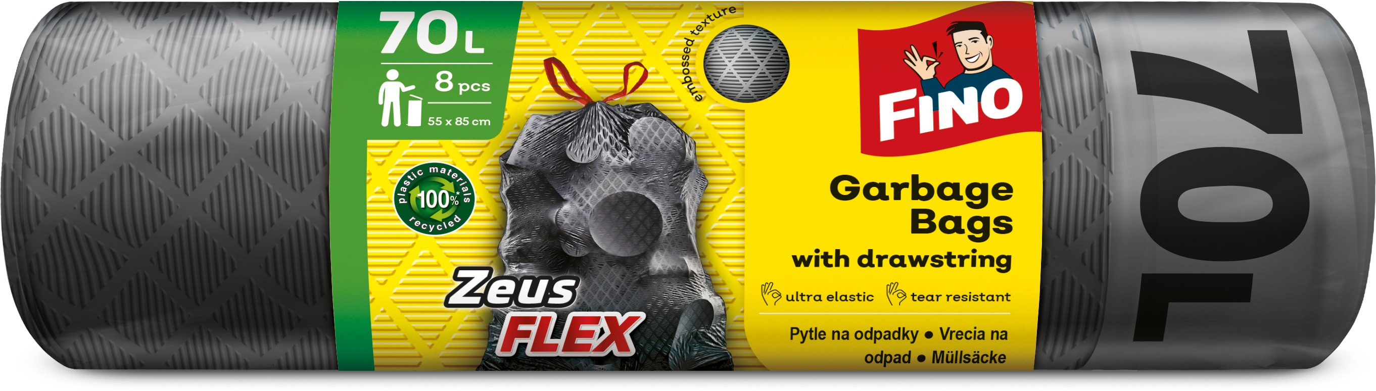 FINO LD Zeus FLEX zatahovací pytle 35 µm, 70 l, 8 ks