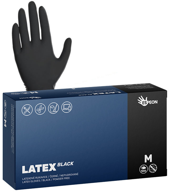 ESPEON Latex Black vel. M, 100 ks
