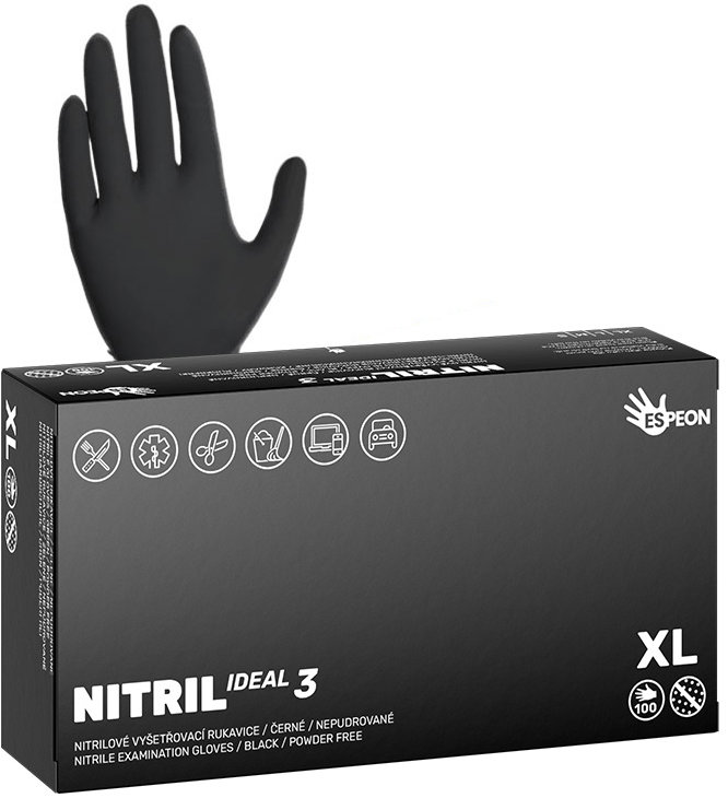 ESPEON Nitril Ideal3 černé vel. XL, 100 ks