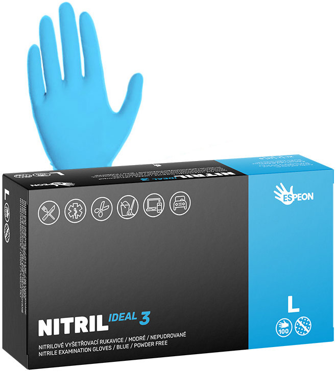 ESPEON Nitril Ideal3 modré vel. L, 100 ks