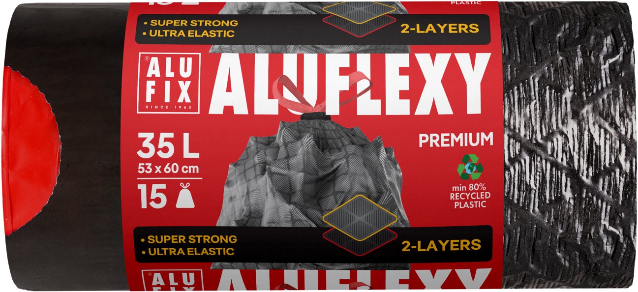 ALUFIX Premium černé 35 l, 15 ks