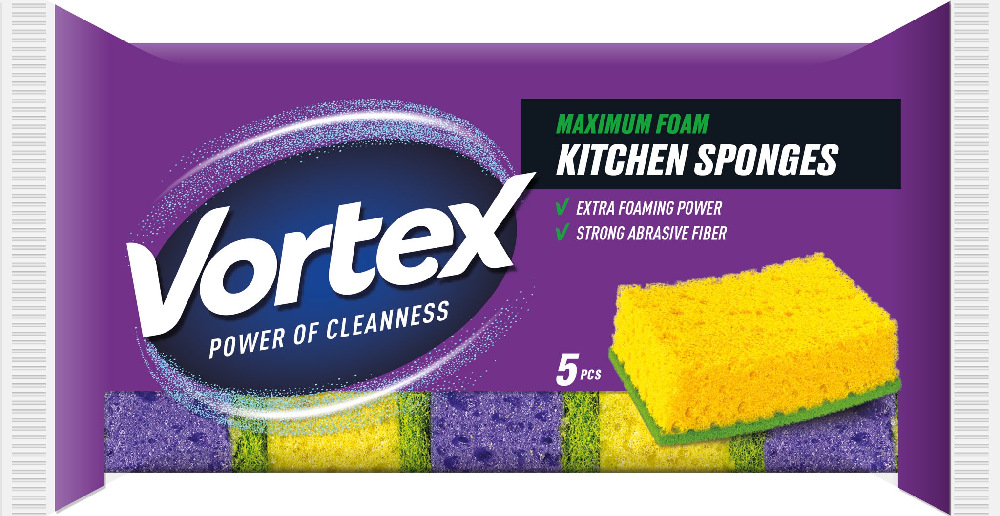 VORTEX Kuchyňské houbičky maximálna pěna 5 ks