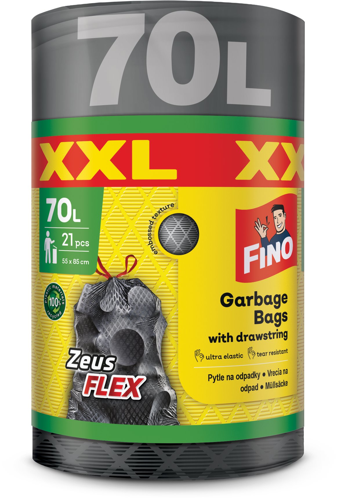 FINO Zeus FLEX zatahovací pytle 35µm, 70 l, 21 ks