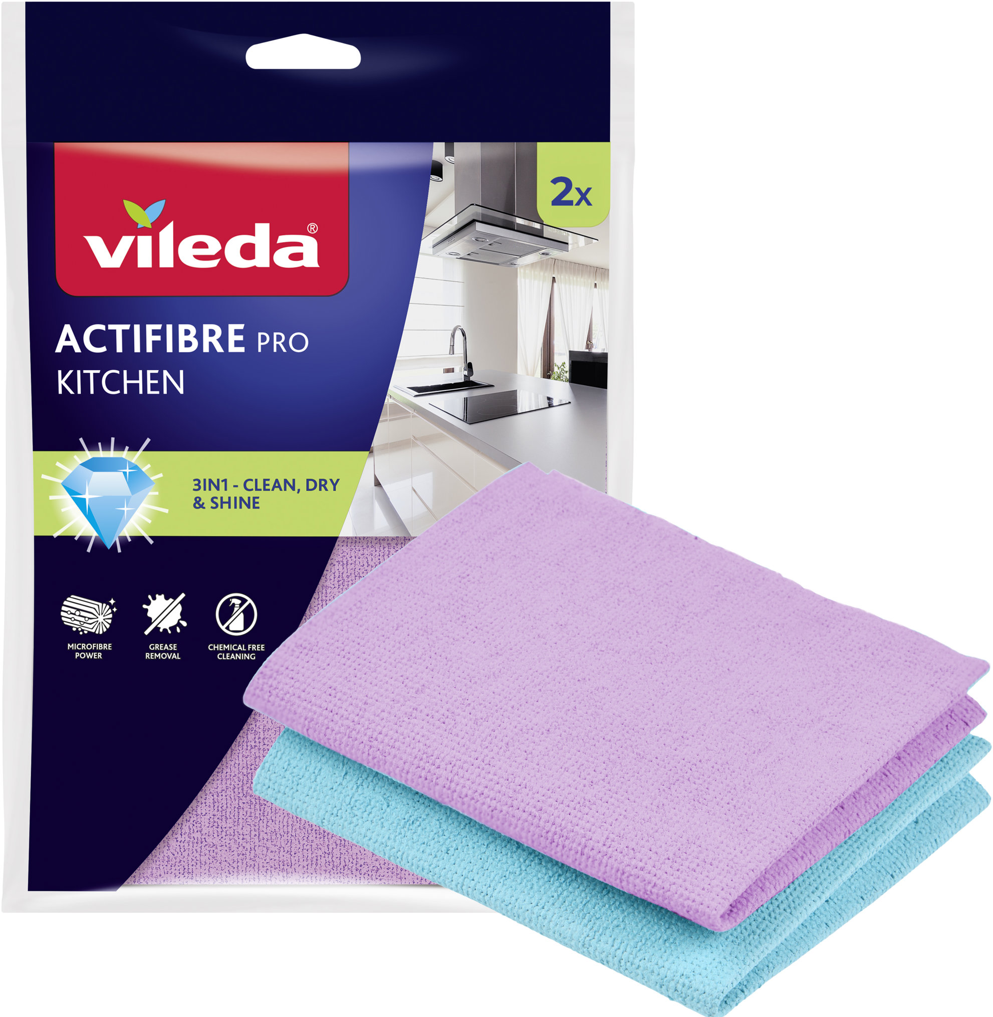 VILEDA Actifibre mikrohadřík do kuchyně 2 ks