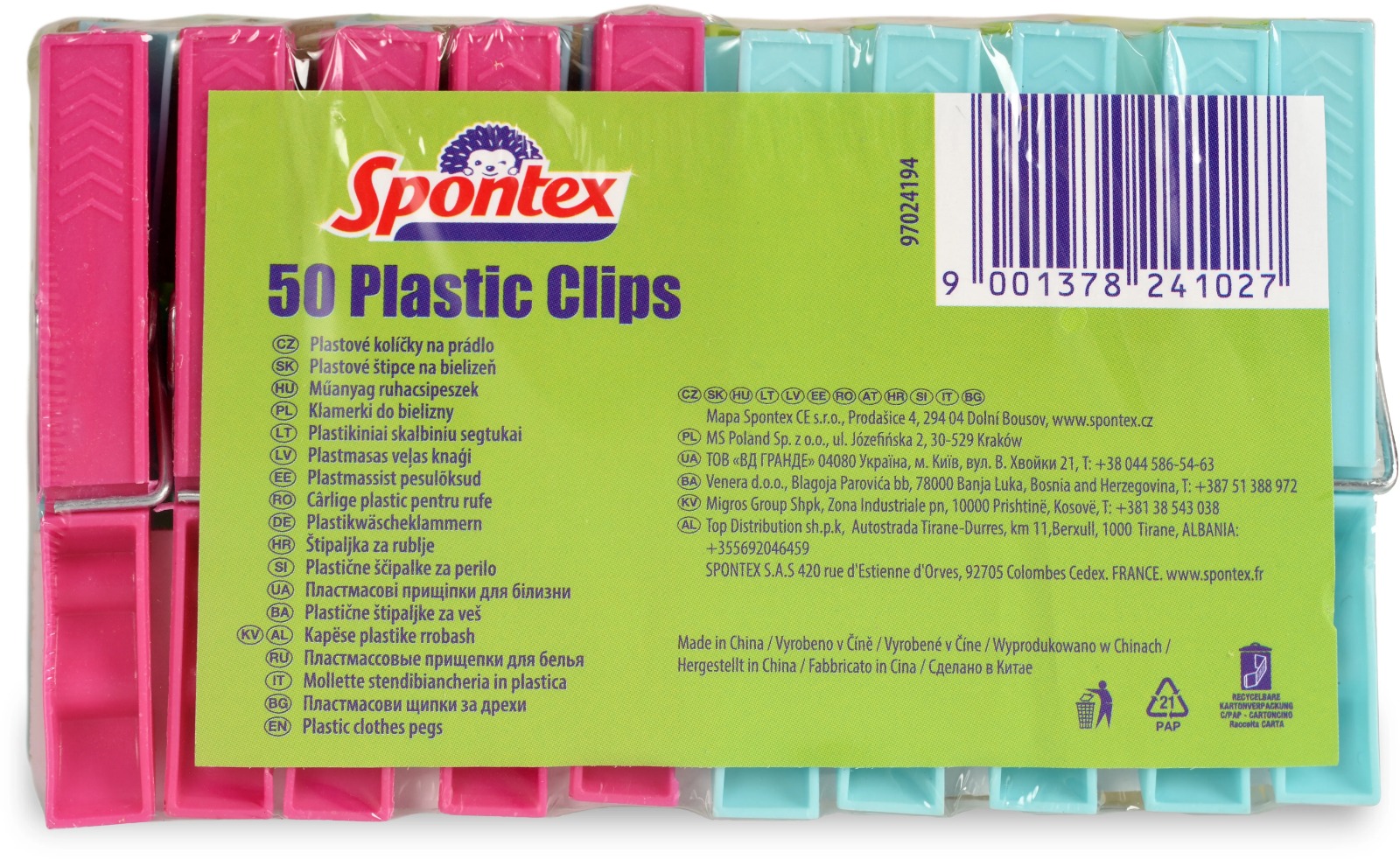 SPONTEX Kolíčky na prádlo 50 ks