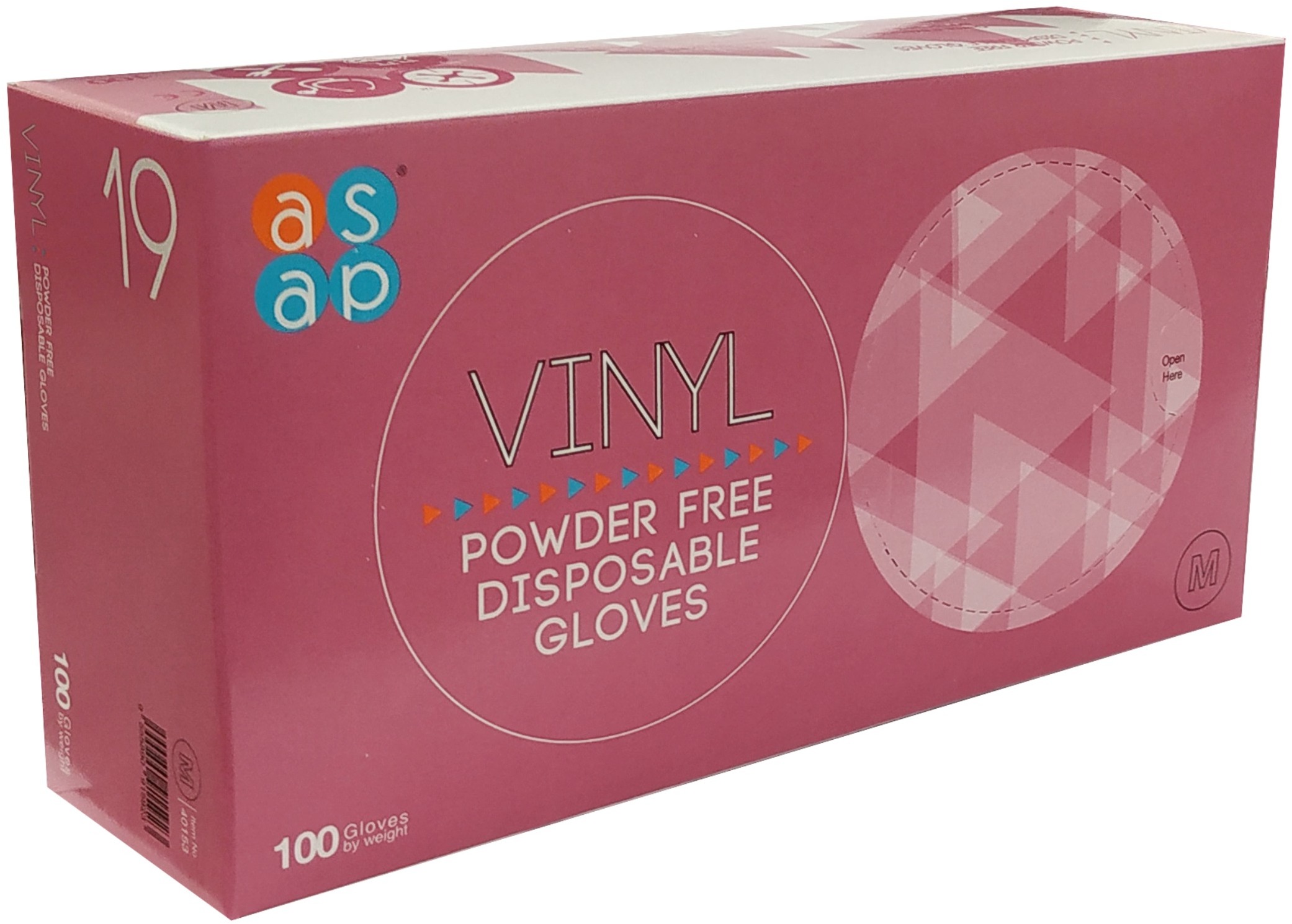 ASAP Vinylové rukavice bez pudru 100 ks M