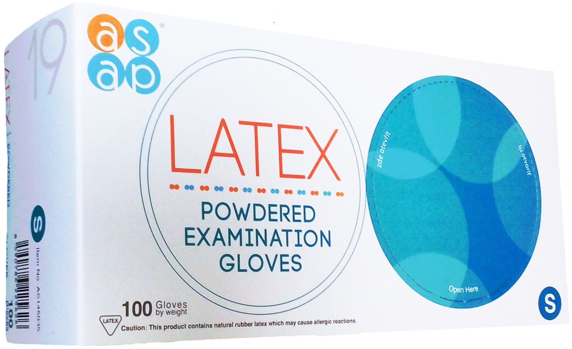 ASAP Latexové rukavice s pudrem 100 ks S