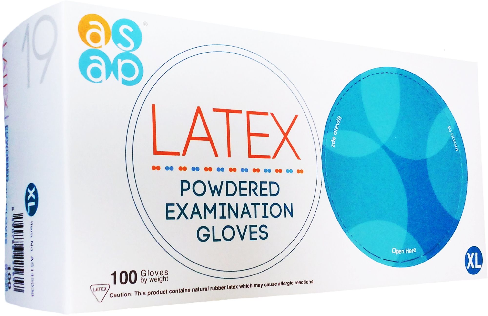 ASAP Latexové rukavice s pudrem 100 ks XL