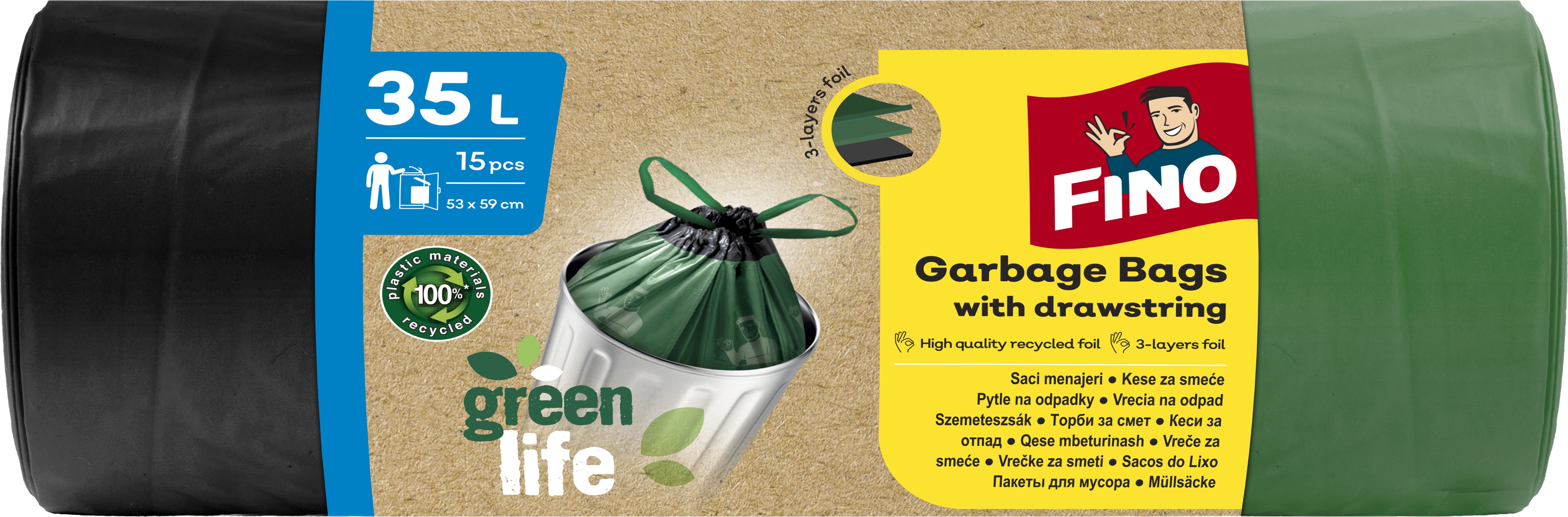 FINO LD Pytle Green Life zatahovací 35 l, 15 ks