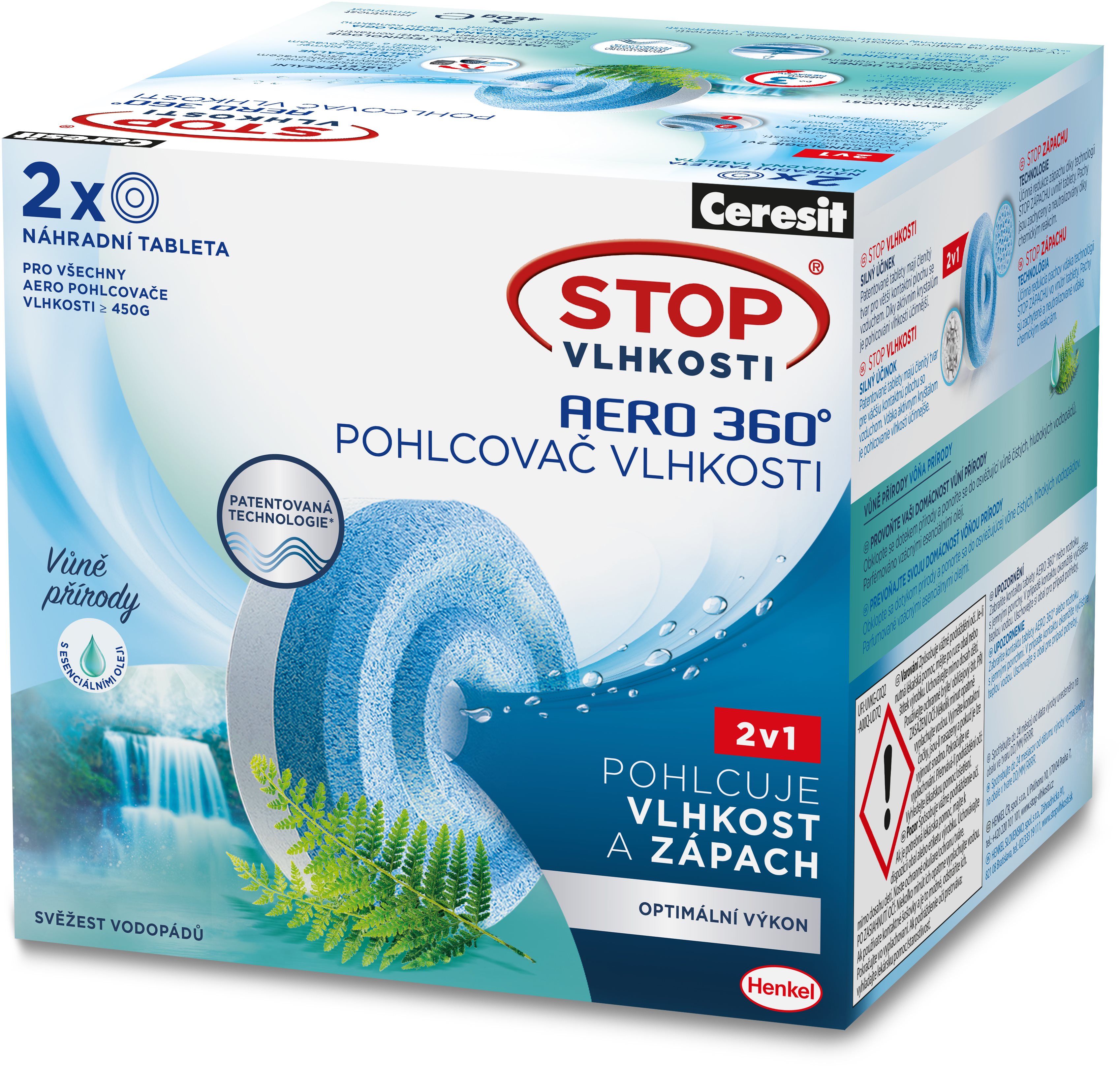 STOP VLHKOSTI Aero 360° Svěžest vodopádů náhradní tablety 2× 450 g