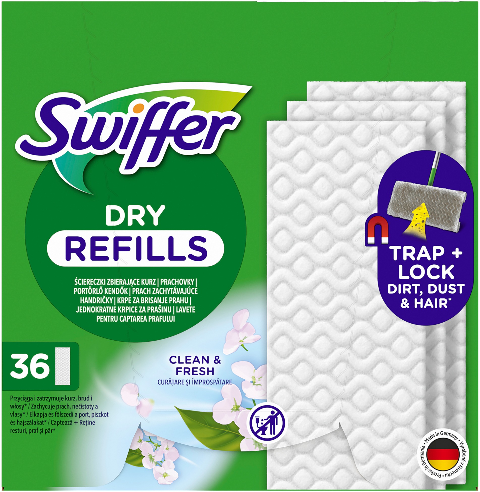 Swiffer Sweeper na podlahy Náhrady Dry, 36 ks