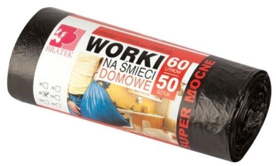 BRATEK odolné pytle na odpad 60 l, 50 ks