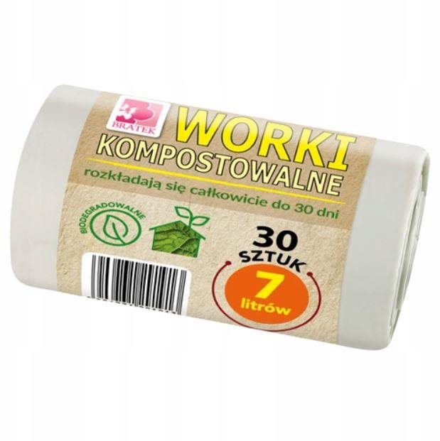 BRATEK pevné ekologické pytle na odpad 7 l, 30 ks
