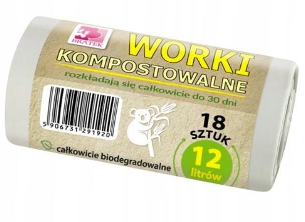 BRATEK pevné ekologické pytle na odpad 12 l, 18 ks