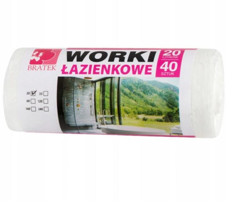 BRATEK pytle na odpad 20 l, 40 ks