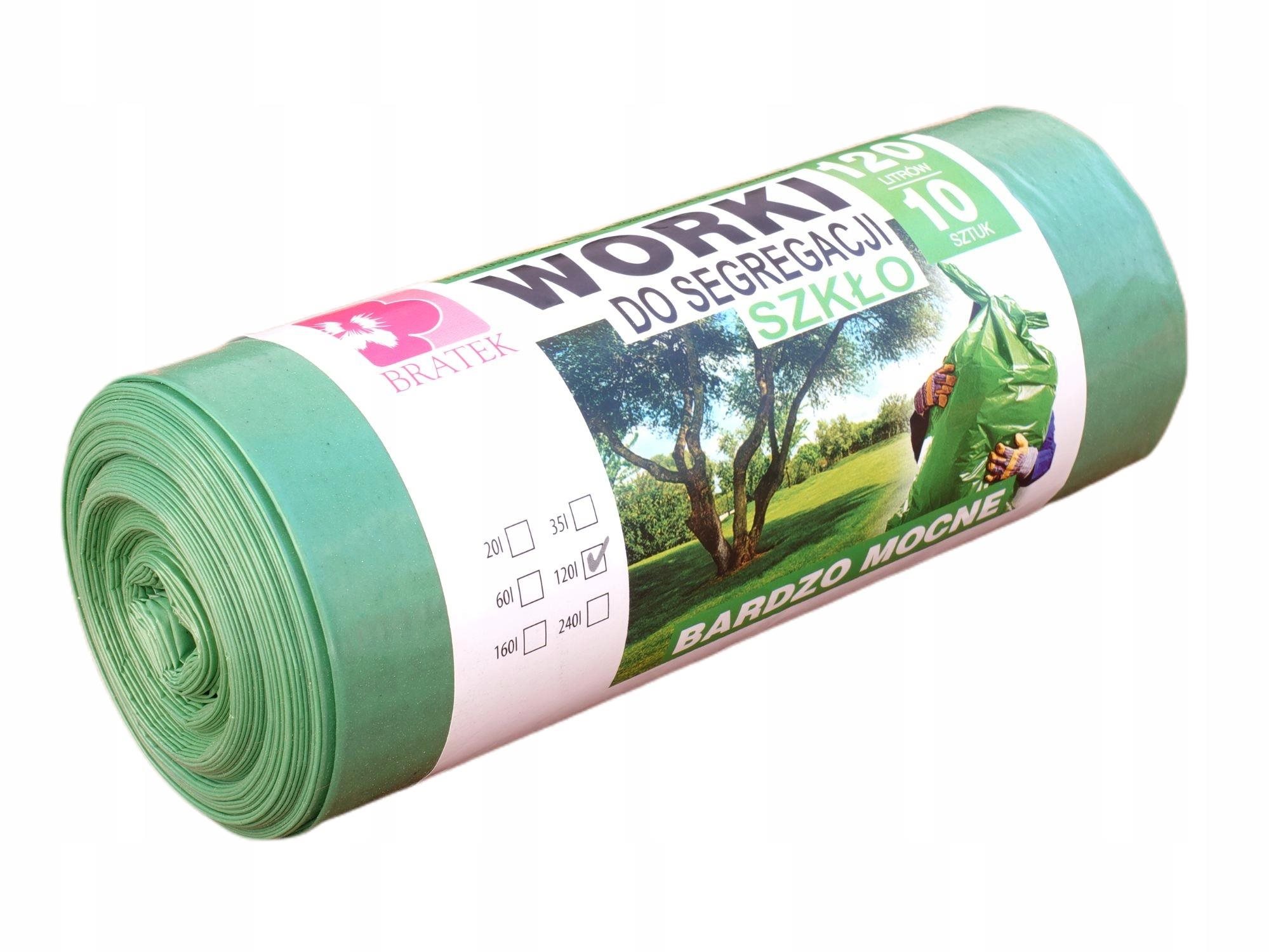 BRATEK odolné pytle na odpad - sklo 120 l, 10 ks