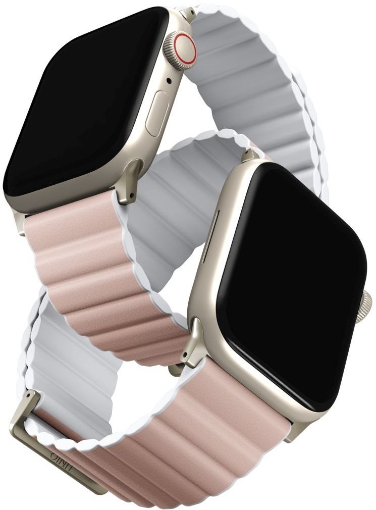 Uniq Revix Premium Edition Reversible Magnetic řemínek pro Apple Watch 41/40/38mm růžový/bílý