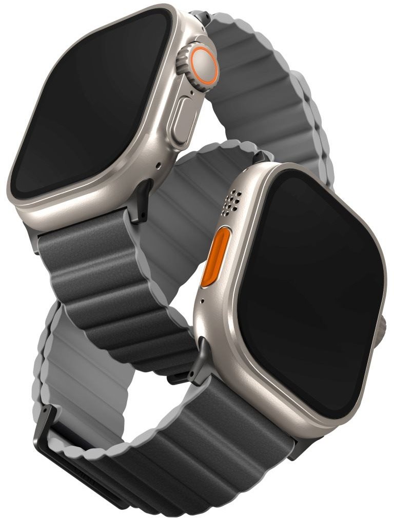 Uniq Revix Premium Edition Reversible Magnetic pro Apple Watch 49/45/44/42mm tmavě/světle šedý