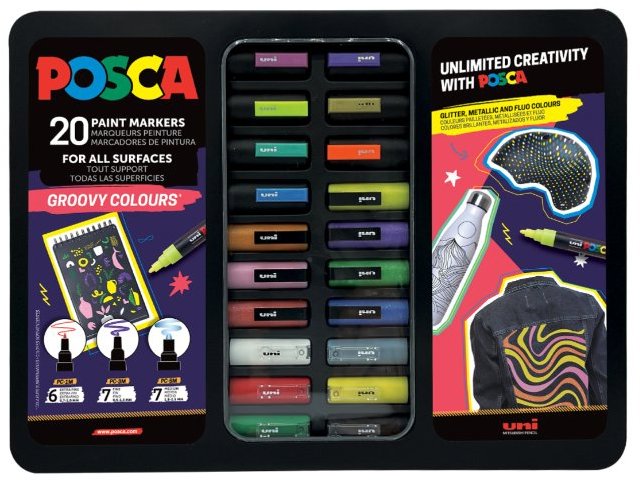 Sada popisovačů UNI Posca v různých barvách