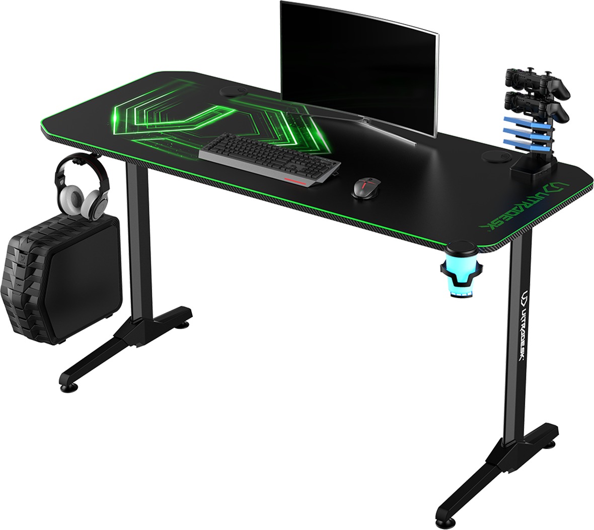 Herní stůl ULTRADESK Frag Green s moderním designem