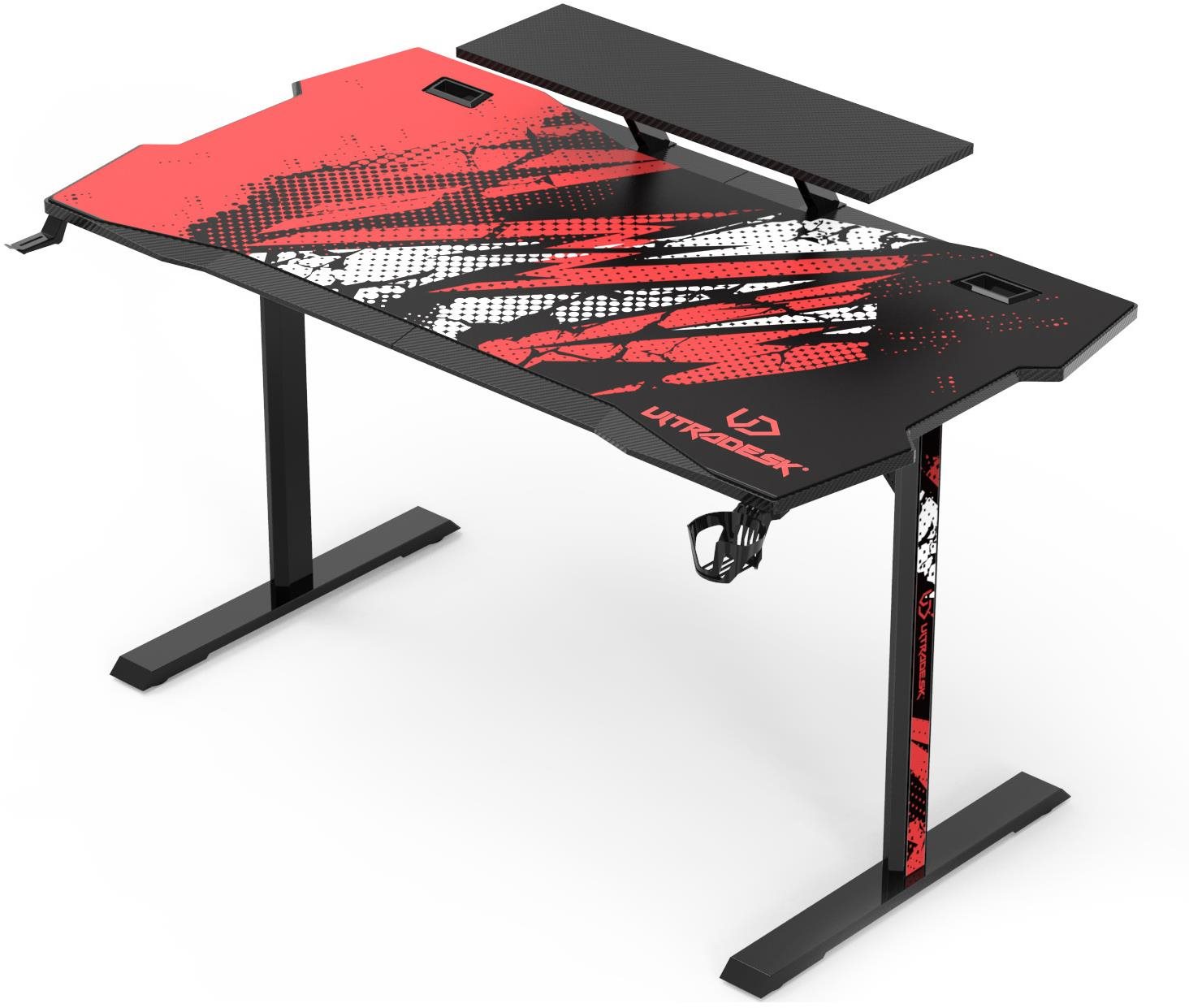Herní stůl ULTRADESK Atomic černo-červený