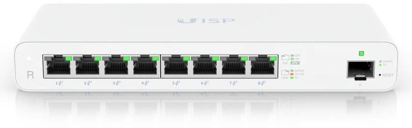 Router Ubiquiti UISP 8 PoE (110W) s moderním designem a funkcemi