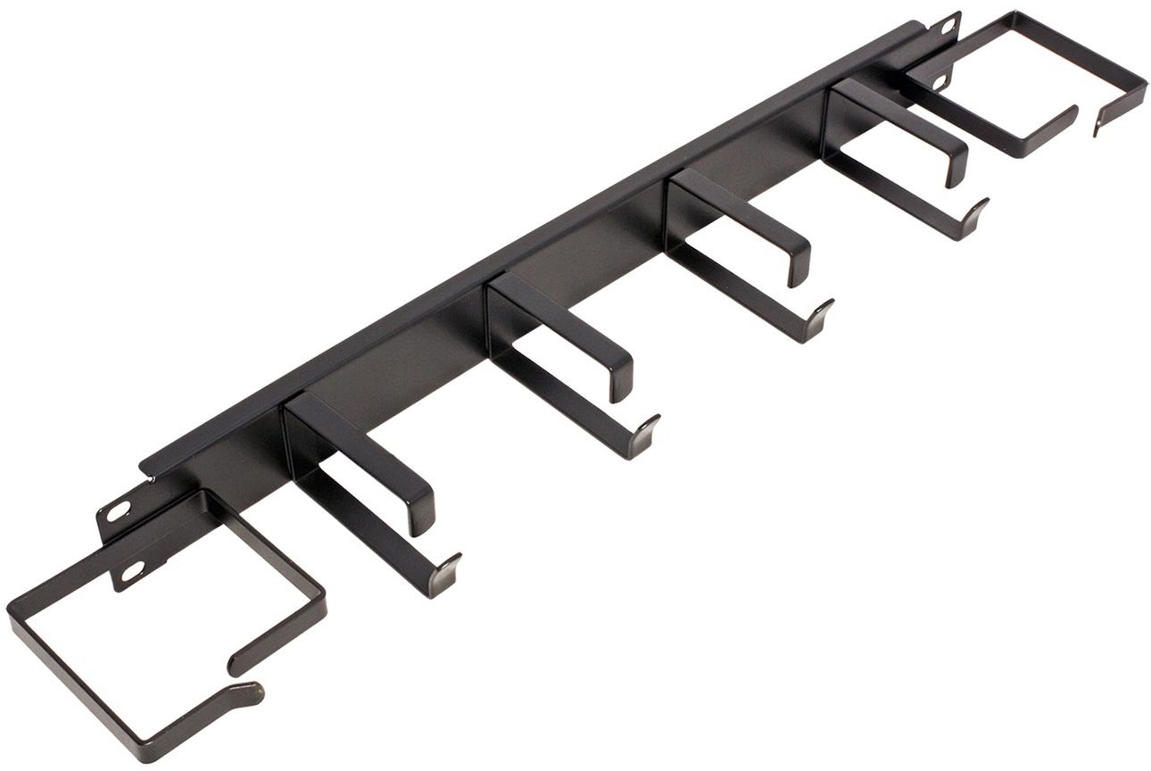 Value 19" vyvazovací panel 1U, 4× třmen + 2× verikální oko, černý