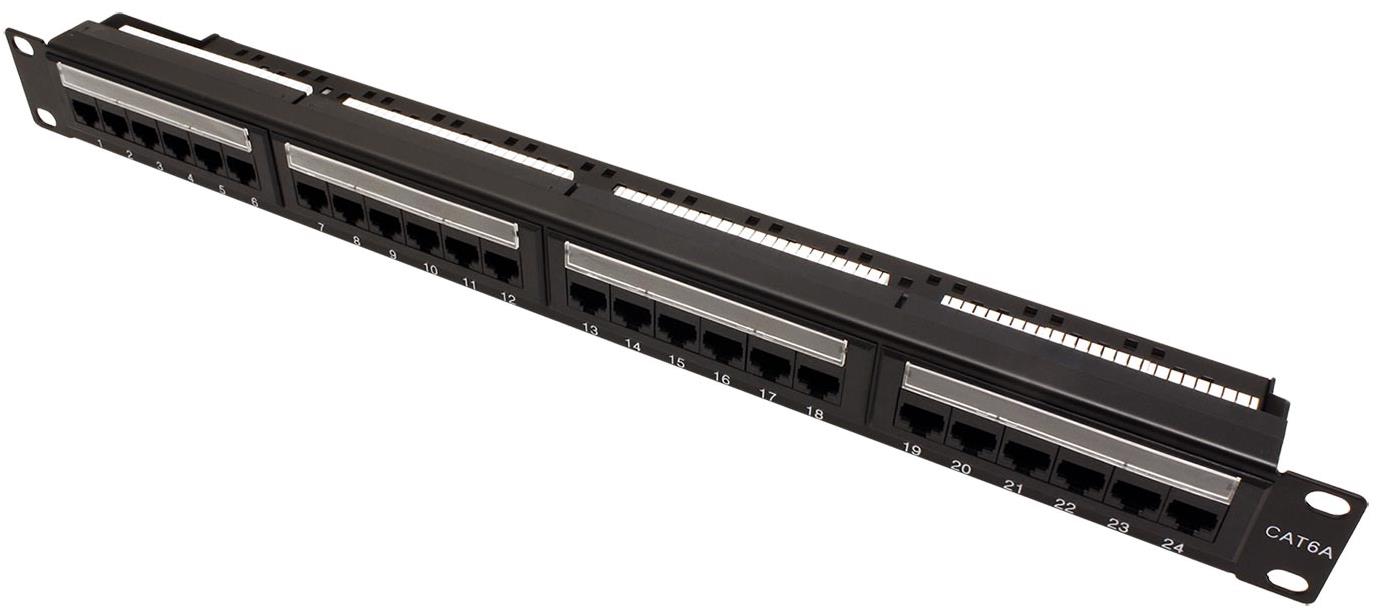 VALUE Patchpanel 19'' kat. 6a, nestíněný, 24 portů, černý