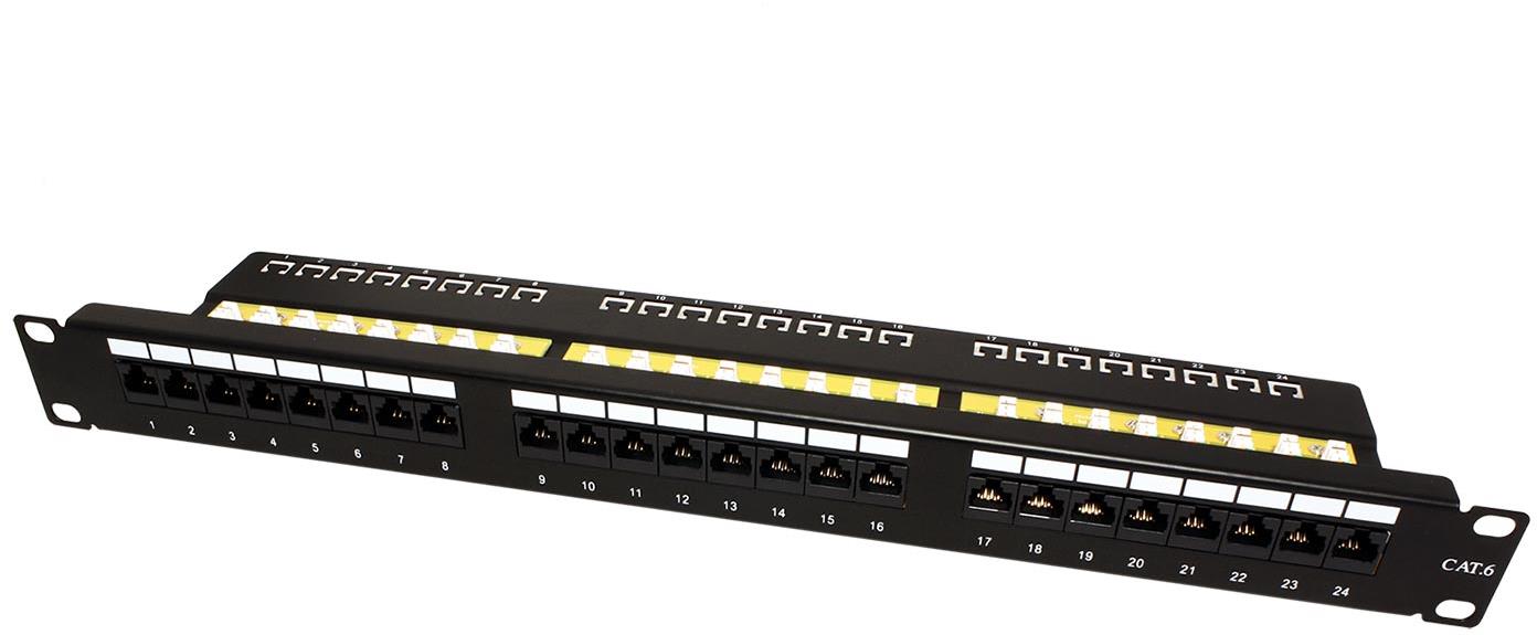 VALUE Patchpanel 19'' kat. 6, nestíněný, 24 portů, černý
