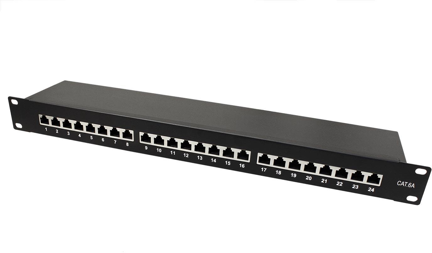 VALUE Patchpanel 19'' kat. 6a s 24 porty, černý