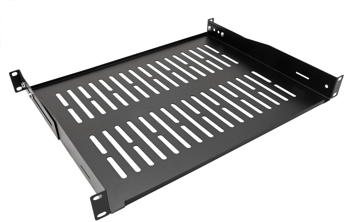 Value 19" police 1U, 350 mm, tvar U, max. 25 kg, černá
