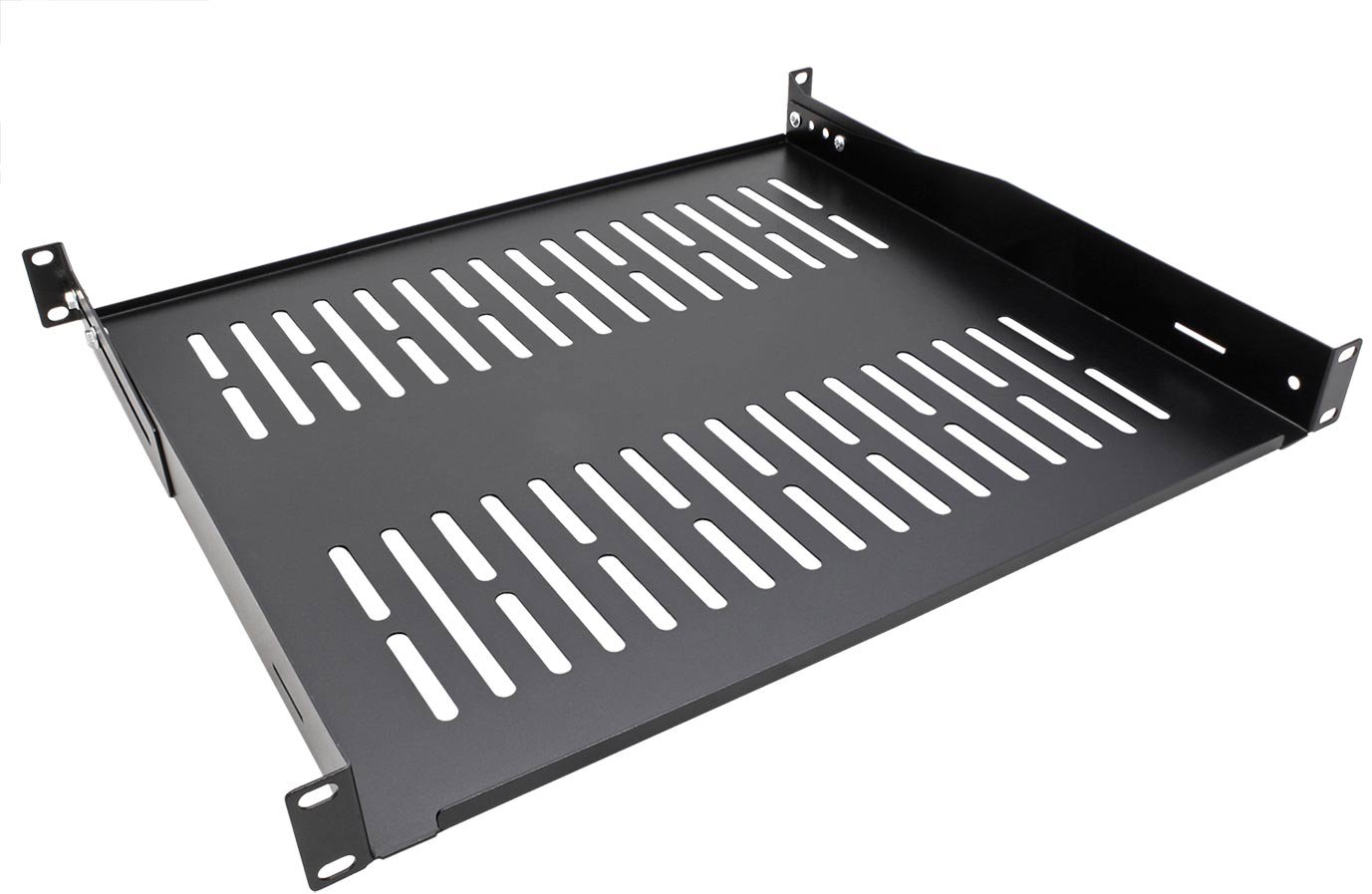 Value 19" police 1U, 400 mm, tvar U, max. 25 kg, černá