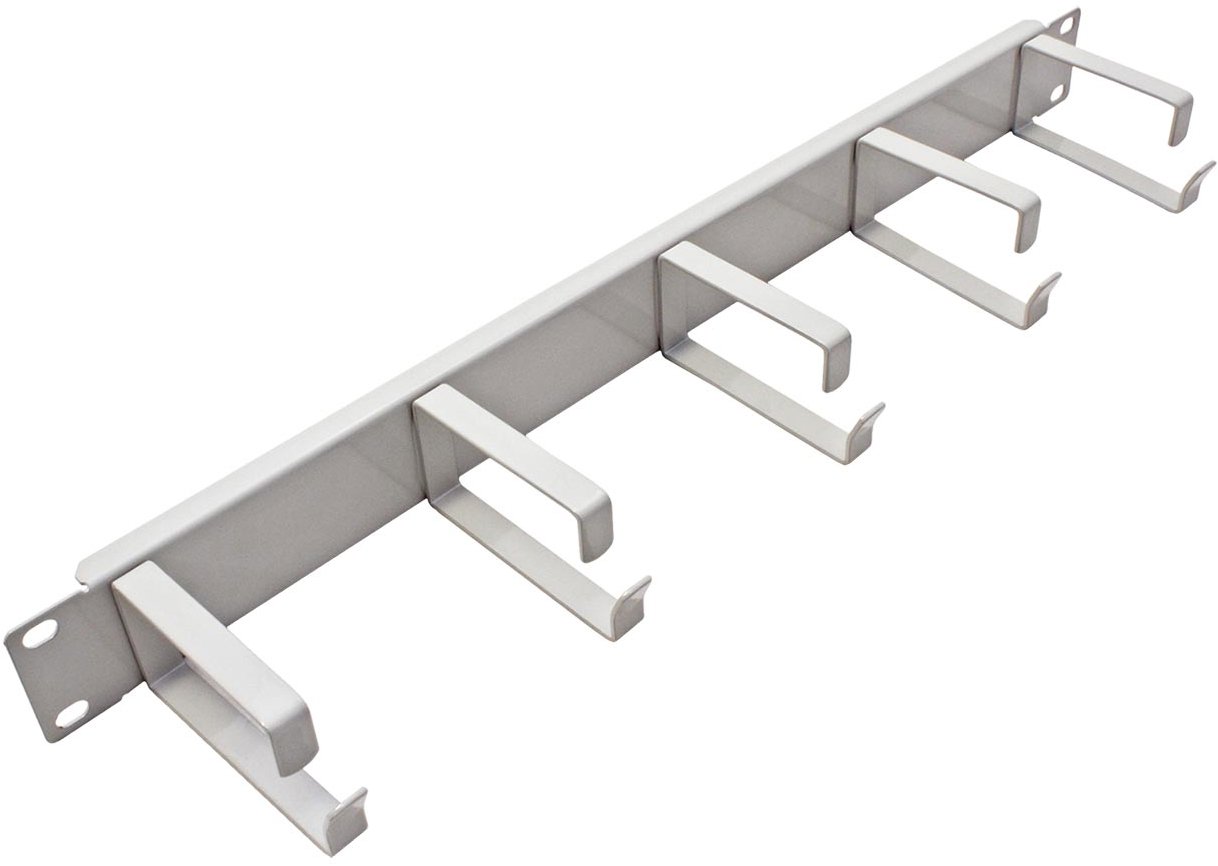 Value 19" vyvazovací panel 1U, jednostranný, 5x kovový třmen "G", šedý