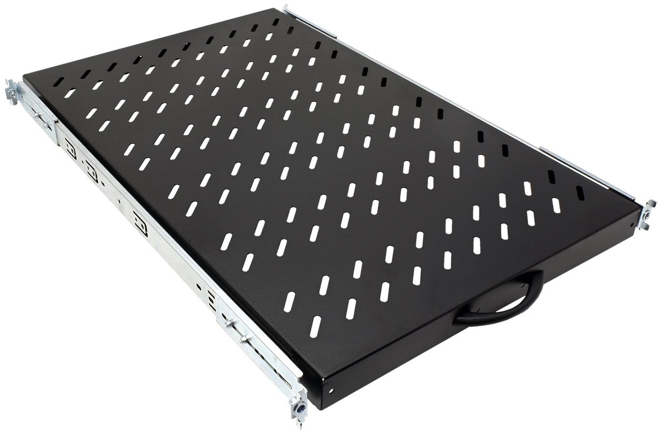 Value 19'' police 1U, výsuvná, 700 mm, max. 25 kg, černá