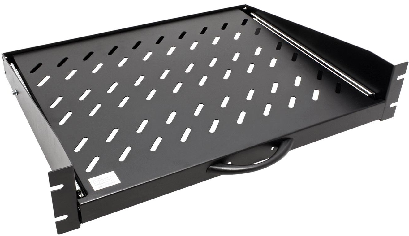 Value 19'' police 2U, výsuvná, 350 mm, max. 30 kg, černá