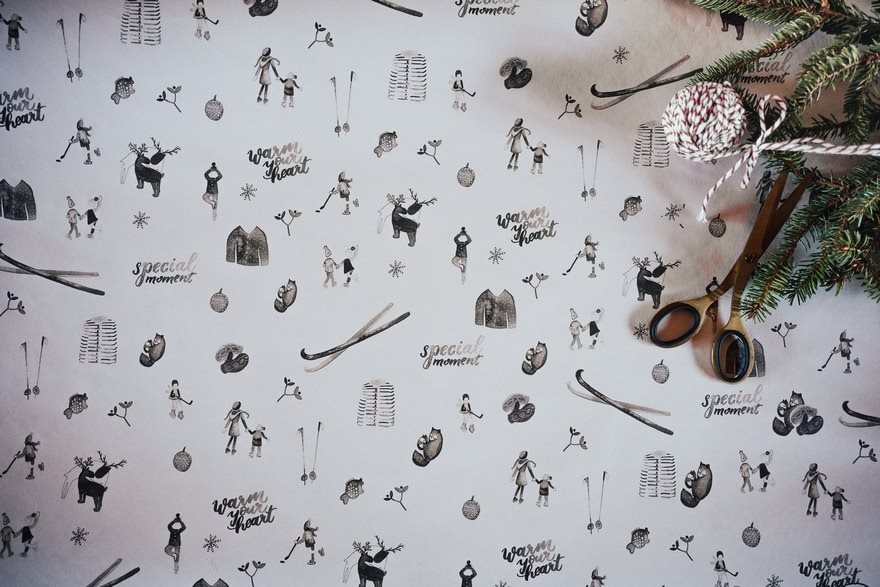 Dárkový balící papír přírodní, světlý - 5 archů