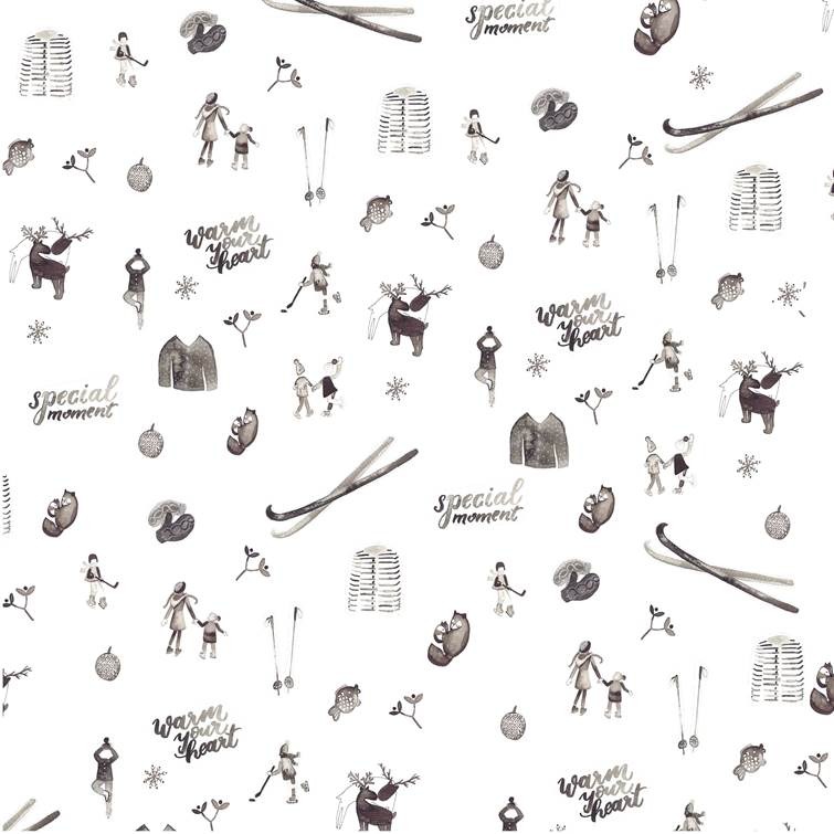 Dárkový balící papír Be Nice, přírodní, světlý, velký, 3 archy