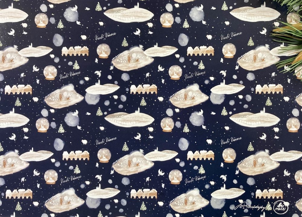 Be Nice Dárkový balící papír EKO, nebeský - velký, 3 archy