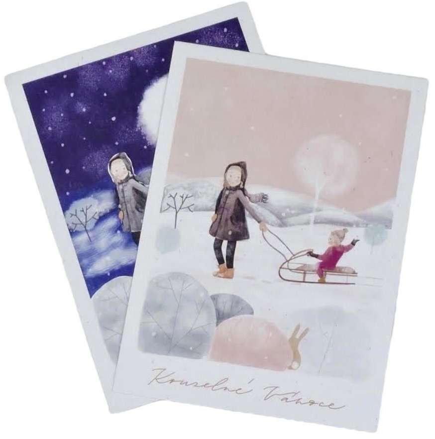 Vánoční pohled nebeská procházka, 5 ks