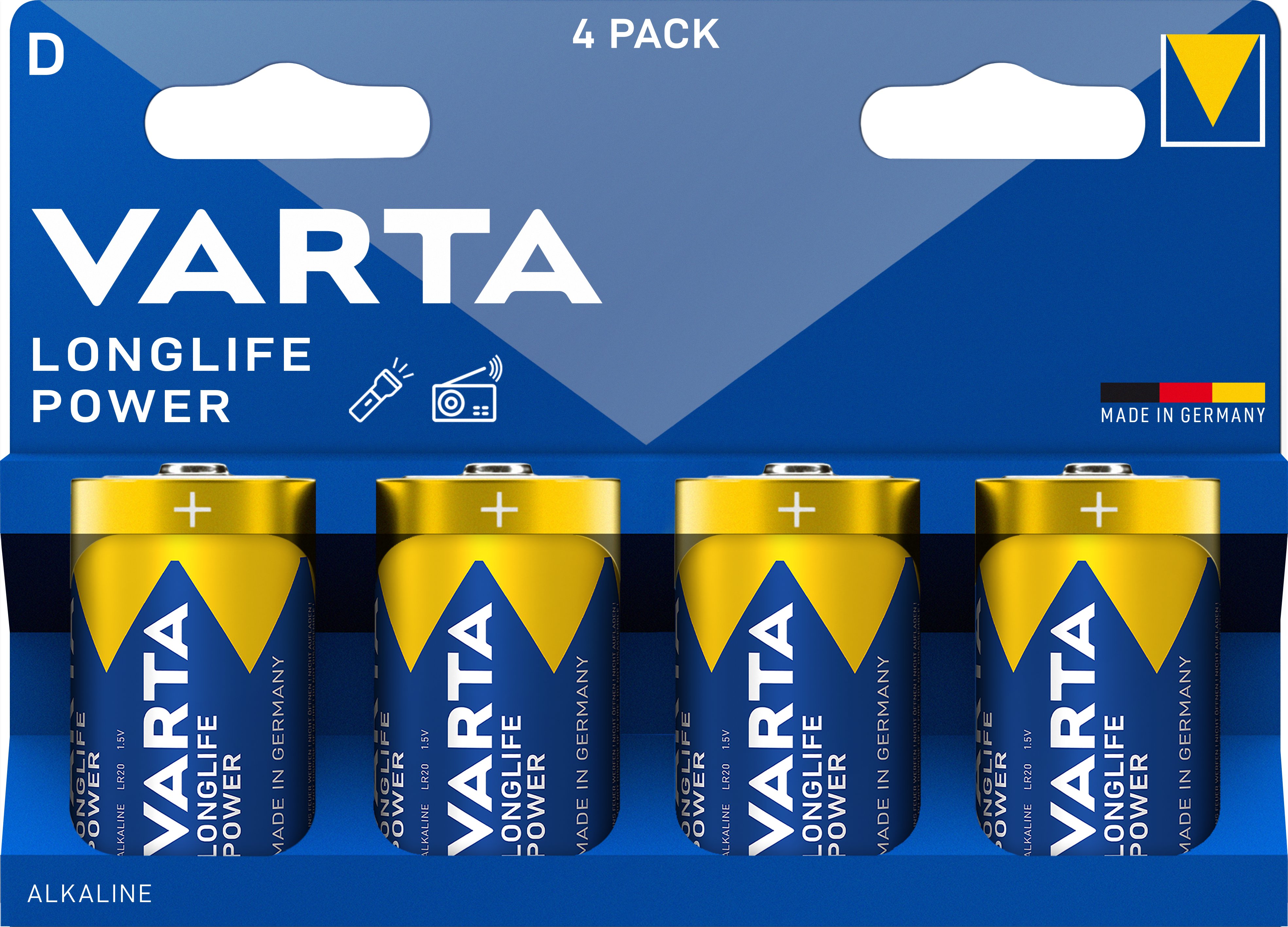 VARTA Longlife Power 4 D (Plastic free Double Blister)