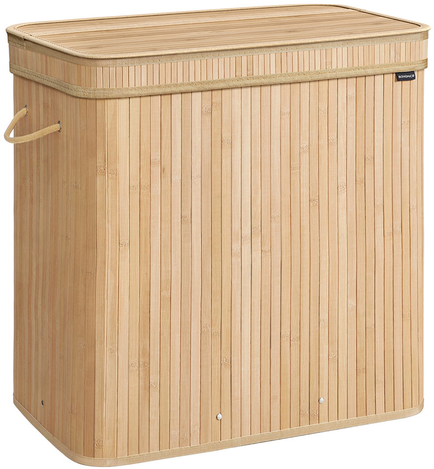 Sonigmics Koš na prádlo s víkem, bambus, 150 l