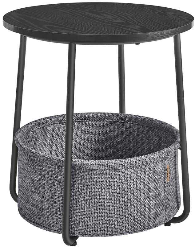 Vasagle Odkládací stolek kulatý 45 × 50 cm, černý